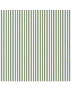 Cretonne de coton, rayures, vert