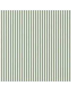 Tissu, Cretonne de Coton Rayures, Vert, Laize 150 cm, 100% Coton 115g/m²