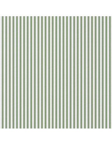 Tissu, Cretonne de Coton Rayures, Vert, Laize 150 cm, 100% Coton 115g/m²