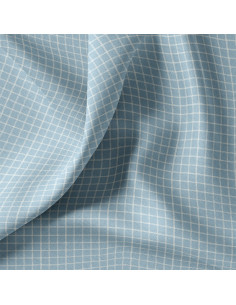 Cretonne de coton, carreaux, bleu 2