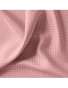 Tissu, Cretonne de Coton à Carreaux, Rose, Laize 150 cm, 100% Coton 115g/m² 2