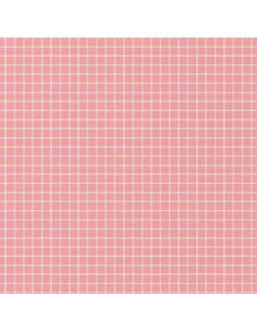 Cretonne de coton, carreaux, rose