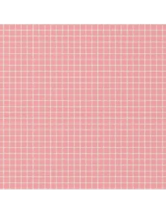 Tissu, Cretonne de Coton à Carreaux, Rose, Laize 150 cm, 100% Coton 115g/m²
