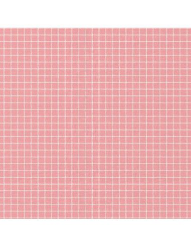 Cretonne de coton, carreaux, rose
