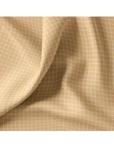 Tissu, Cretonne de Coton à Carreaux, Jaune Moutarde, Laize 150 cm, 100% Coton 115g/m² 2