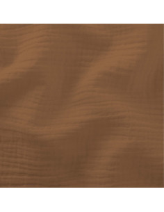 Tissu, Double Gaze de Coton Unie, Caramel, Laize 130 cm, 100% Coton 125g/m²