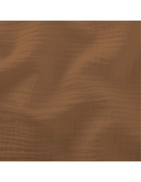 Tissu, Double Gaze de Coton Unie, Caramel, Laize 130 cm, 100% Coton 125g/m²