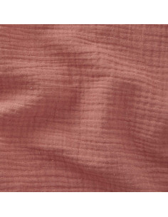 Tissu, Double Gaze de Coton Unie, Marsala, Laize 130 cm, 100% Coton 125g/m²