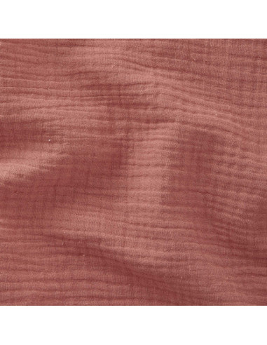 Tissu, Double Gaze de Coton Unie, Marsala, Laize 130 cm, 100% Coton 125g/m²