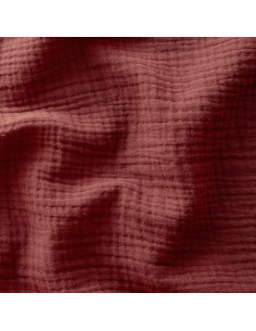 Tissu, Double Gaze de Coton Unie, Terra Cotta, Laize 130 cm, 100% Coton 125g/m²