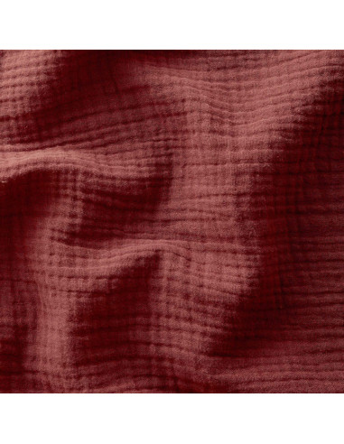 Tissu, Double Gaze de Coton Unie, Terra Cotta, Laize 130 cm, 100% Coton 125g/m²