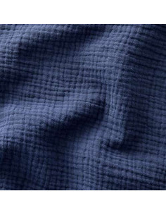 Tissu, Double Gaze de Coton Unie, Bleu Indigo, Laize 130 cm, 100% Coton 125g/m²