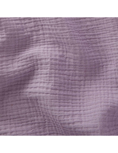 Tissu, Double Gaze de Coton Unie, Lilas Clair, Laize 130 cm, 100% Coton 125g/m²