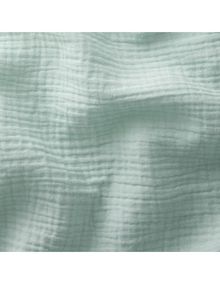 Tissu, Double Gaze de Coton Unie, Menthe Claire, Laize 130 cm, 100% Coton 125g/m²