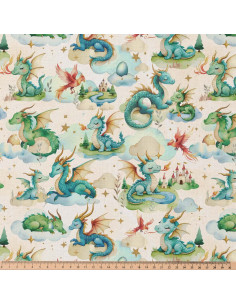 Popeline de coton, impression digitale, espace 2