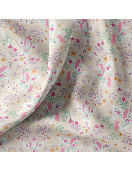 Tissu, Cretonne de Coton Licorne, Multicolore, Laize 150 cm, 100% Coton 115g/m²