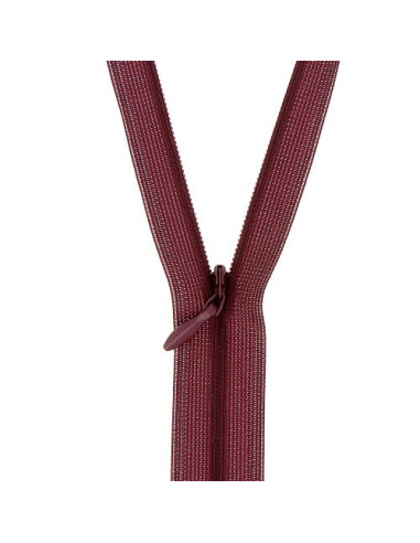 Fermeture à glissière, non séparable, invisible, N° 2, 22 cm