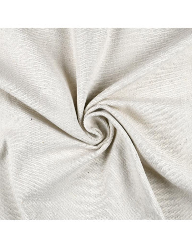 Tissu, Toile Unie, Écru, Laize 150 cm, Coton & Polyester Recyclés 790g/m²
