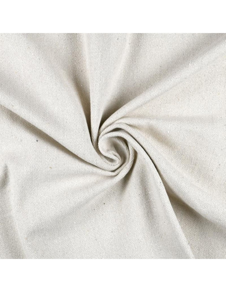 Tissu, Toile Unie, Écru, Laize 150 cm, Coton & Polyester Recyclés 790g/m²