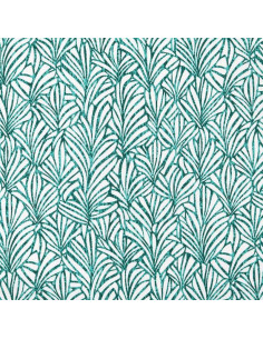Tissu, Coton Enduit Motif Jacky, Vert, Laize 155 cm, 78% Coton 22% Acrylique 180g/m² 2