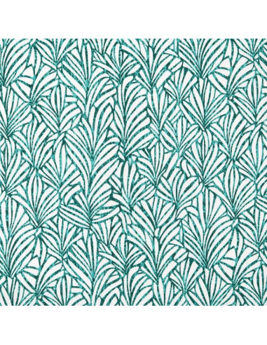 Tissu, Coton Enduit Motif Jacky, Vert, Laize 155 cm, 78% Coton 22% Acrylique 180g/m²