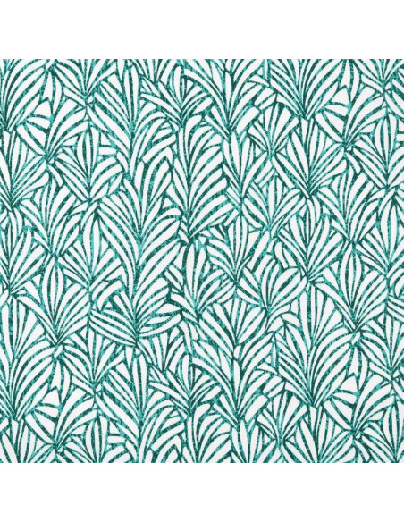 Tissu, Coton Enduit Motif Jacky, Vert, Laize 155 cm, 78% Coton 22% Acrylique 180g/m²