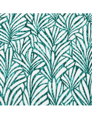 Tissu, Coton Enduit Motif Jacky, Vert, Laize 155 cm, 78% Coton 22% Acrylique 180g/m²