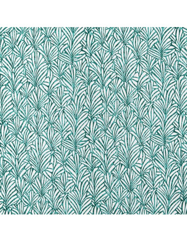Tissu, Coton Enduit Motif Jacky, Vert, Laize 155 cm, 78% Coton 22% Acrylique 180g/m²