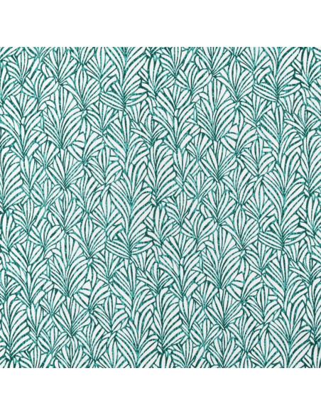 Tissu, Coton Enduit Motif Jacky, Vert, Laize 155 cm, 78% Coton 22% Acrylique 180g/m²