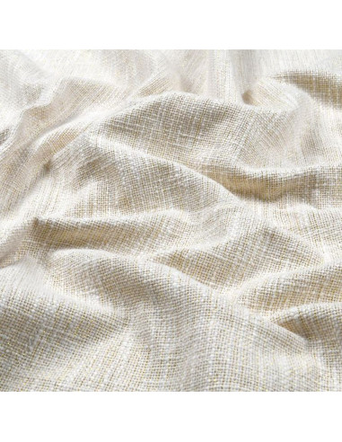 Tissu, Toile Shiny Tissée Fils Dorés, Écru, Laize 150 cm, Coton & Polyester Recyclés Lurex