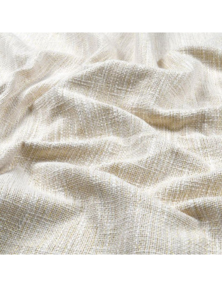 Tissu, Toile Shiny Tissée Fils Dorés, Écru, Laize 150 cm, Coton & Polyester Recyclés Lurex