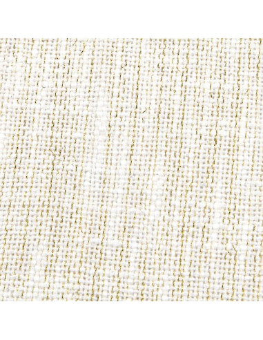 Tissu, Toile Shiny Tissée Fils Dorés, Écru, Laize 150 cm, Coton & Polyester Recyclés Lurex