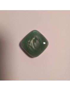 Bouton polyester à tunnel , 24mm, carré, nuances de bleu turquoise