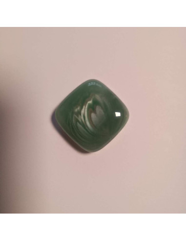 Bouton polyester à tunnel , 24mm, carré, nuances de bleu turquoise