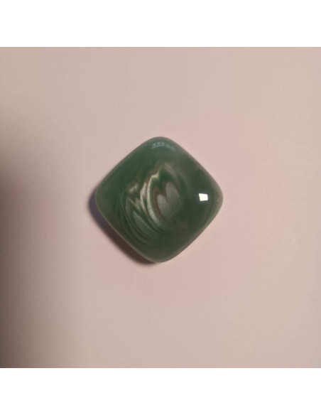 Bouton polyester à tunnel , 24mm, carré, nuances de bleu turquoise