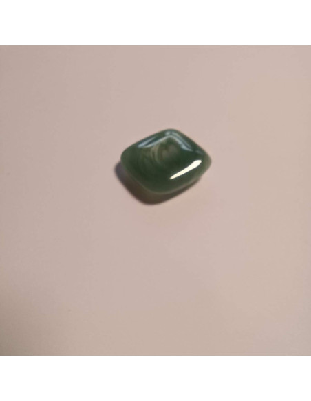 Bouton polyester à tunnel , 24mm, carré, nuances de bleu turquoise