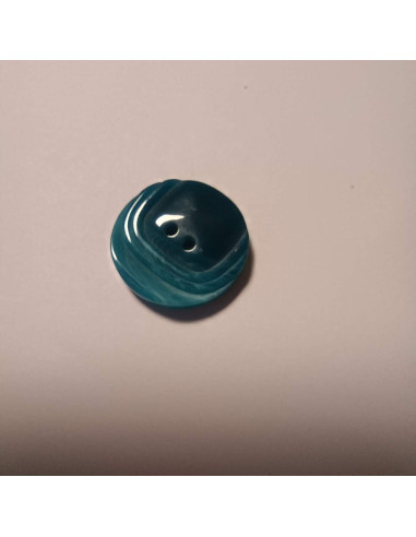 Bouton polyester 2 trous ,23mm, rond , bleu