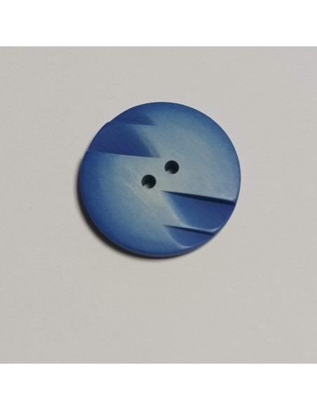 Bouton polyester 2 trous ,27mm, rond , bleu