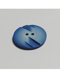 Bouton polyester 2 trous ,27mm, rond , bleu 2