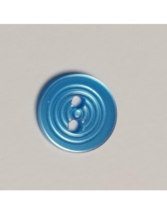 Bouton polyester 2 trous ,12mm, rond , bleu