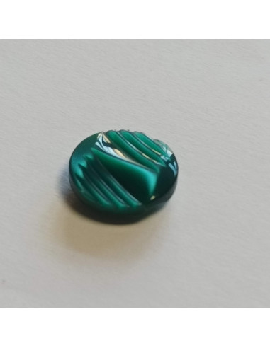 Bouton polyester à pied , 14mm, rond vert