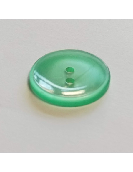 Bouton polyester 2 trous , 21mm, rond, vert clair