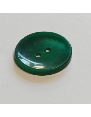Bouton polyester 2 trous , 23mm, rond, vert
