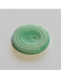 Bouton polyester, 2 trous, 23 mm, rond, vert jade 2