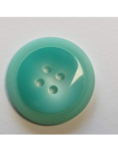 Bouton polyester 2 trous, 23mm, rond, vert jade