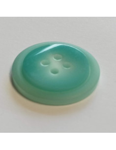 Bouton polyester 2 trous, 23mm, rond, vert jade 2