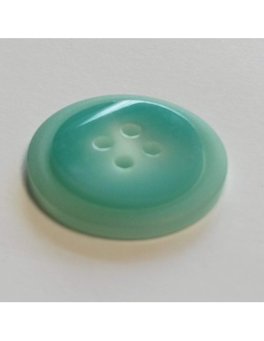 Bouton polyester 2 trous, 23mm, rond, vert jade