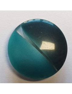 Bouton polyester à pied,  24mm, rond , bleu canard