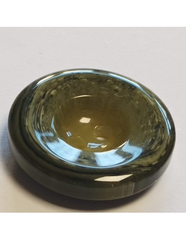 Bouton polyester 2 trous, 27mm, rond , vert/kaki