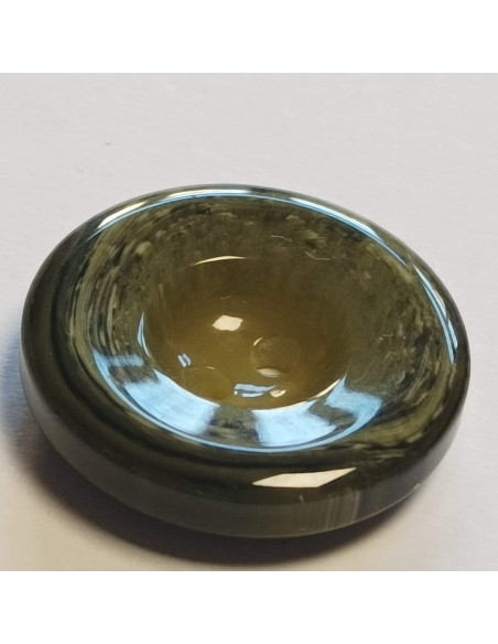 Bouton polyester 2 trous, 27mm, rond , vert/kaki